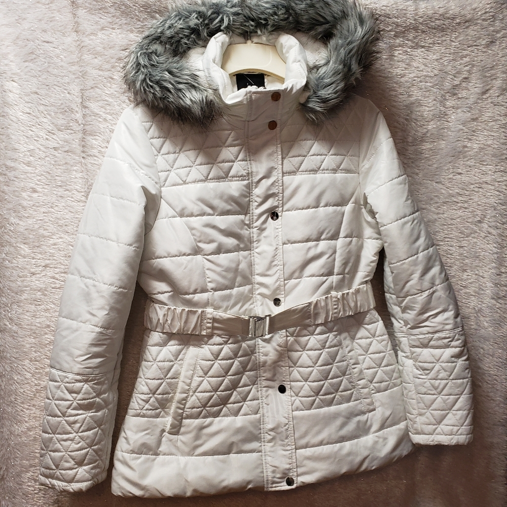 INTL Details White Faux Fur Jacket